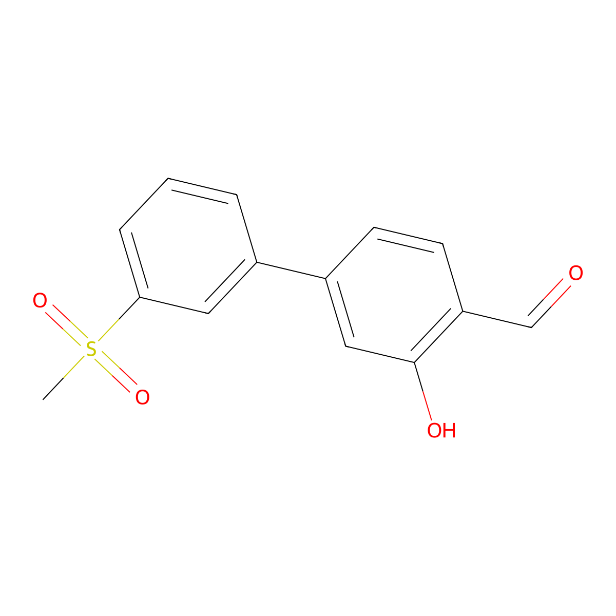2-Formyl-5-(3-methylsulfonylphenyl)phenol molecular structure, CAS 1261919-38-3
