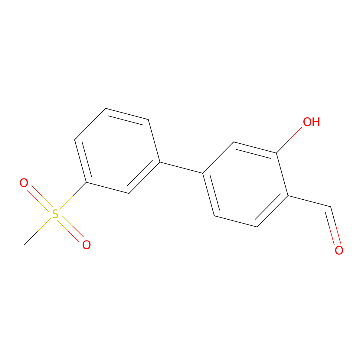 2-Formyl-5-(3-methylsulfonylphenyl)phenol molecular structure, CAS 1261919-38-3