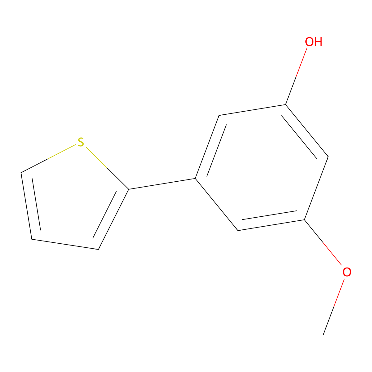 3-Methoxy-5-(thiophen-2-YL)phenol molecular structure, CAS 1261919-47-4