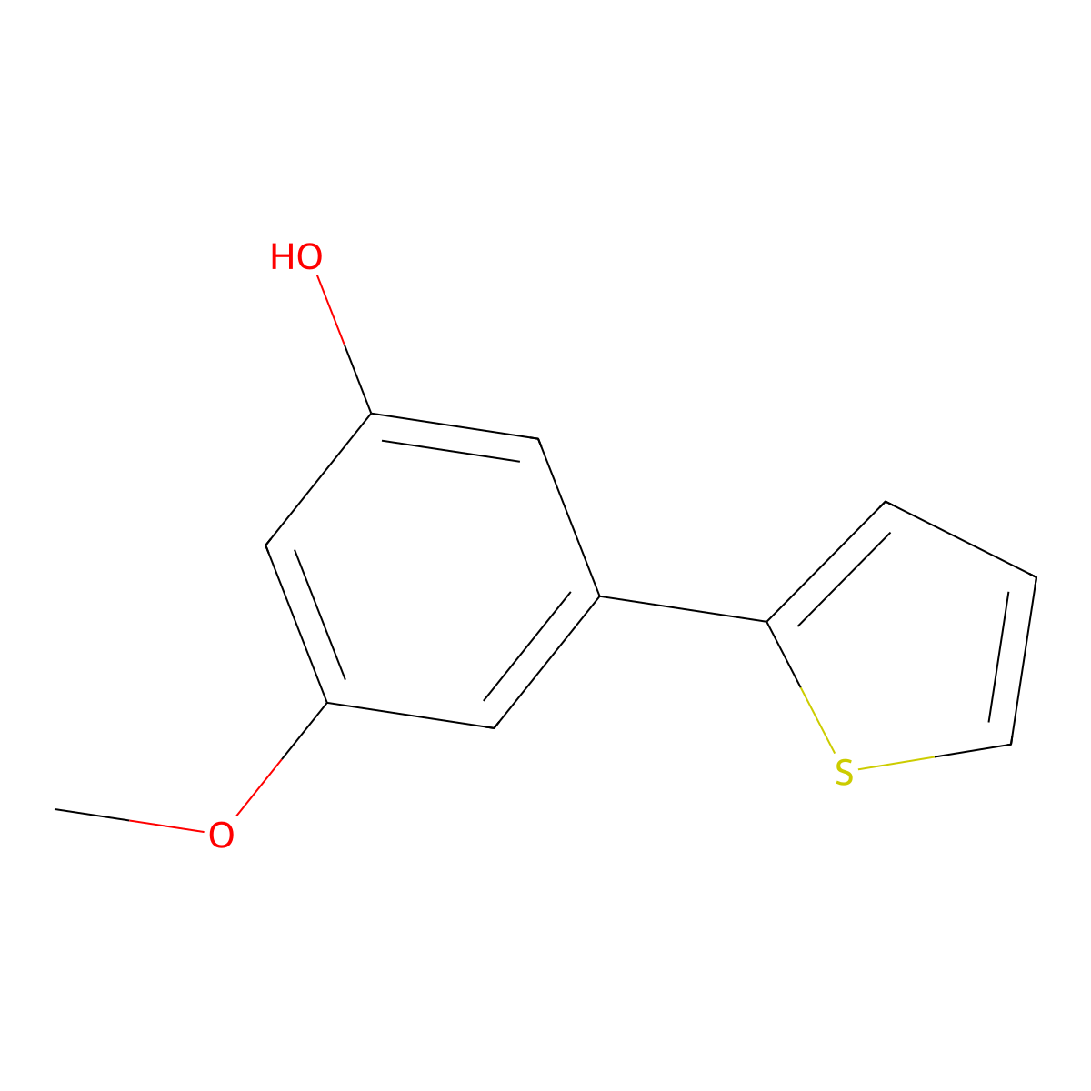 3-Methoxy-5-(thiophen-2-YL)phenol molecular structure, CAS 1261919-47-4