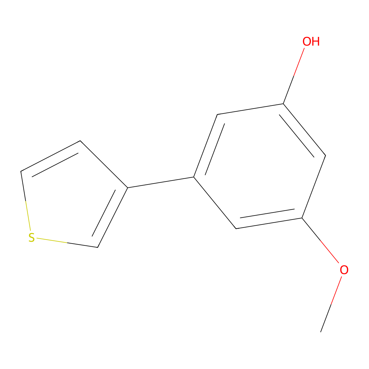 3-Methoxy-5-(thiophen-3-YL)phenol molecular structure, CAS 1261919-49-6