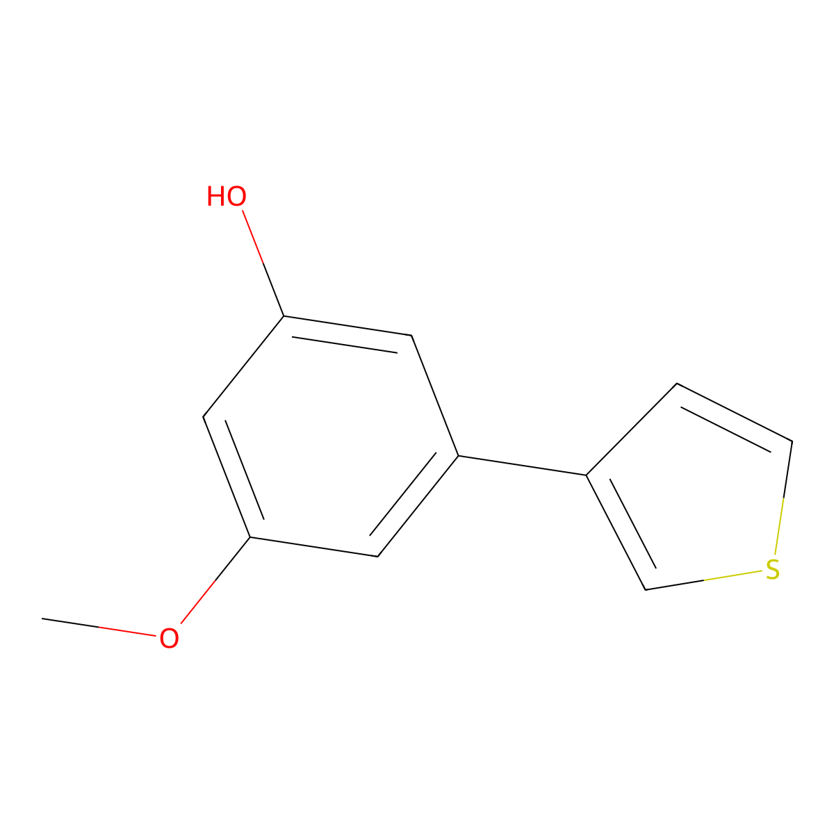 3-Methoxy-5-(thiophen-3-YL)phenol molecular structure, CAS 1261919-49-6