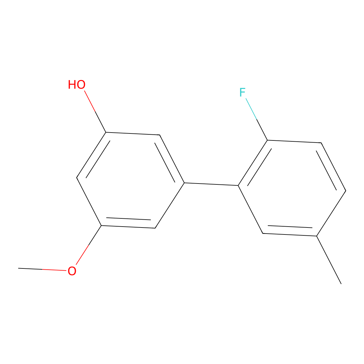 2'-Fluoro-5-methoxy-5'-methyl[1,1'-biphenyl]-3-ol molecular structure, CAS 1261919-53-2