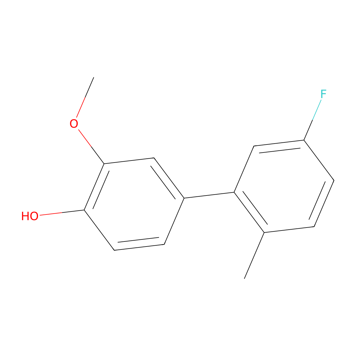 4-(5-Fluoro-2-methylphenyl)-2-methoxyphenol molecular structure, CAS 1261919-54-3