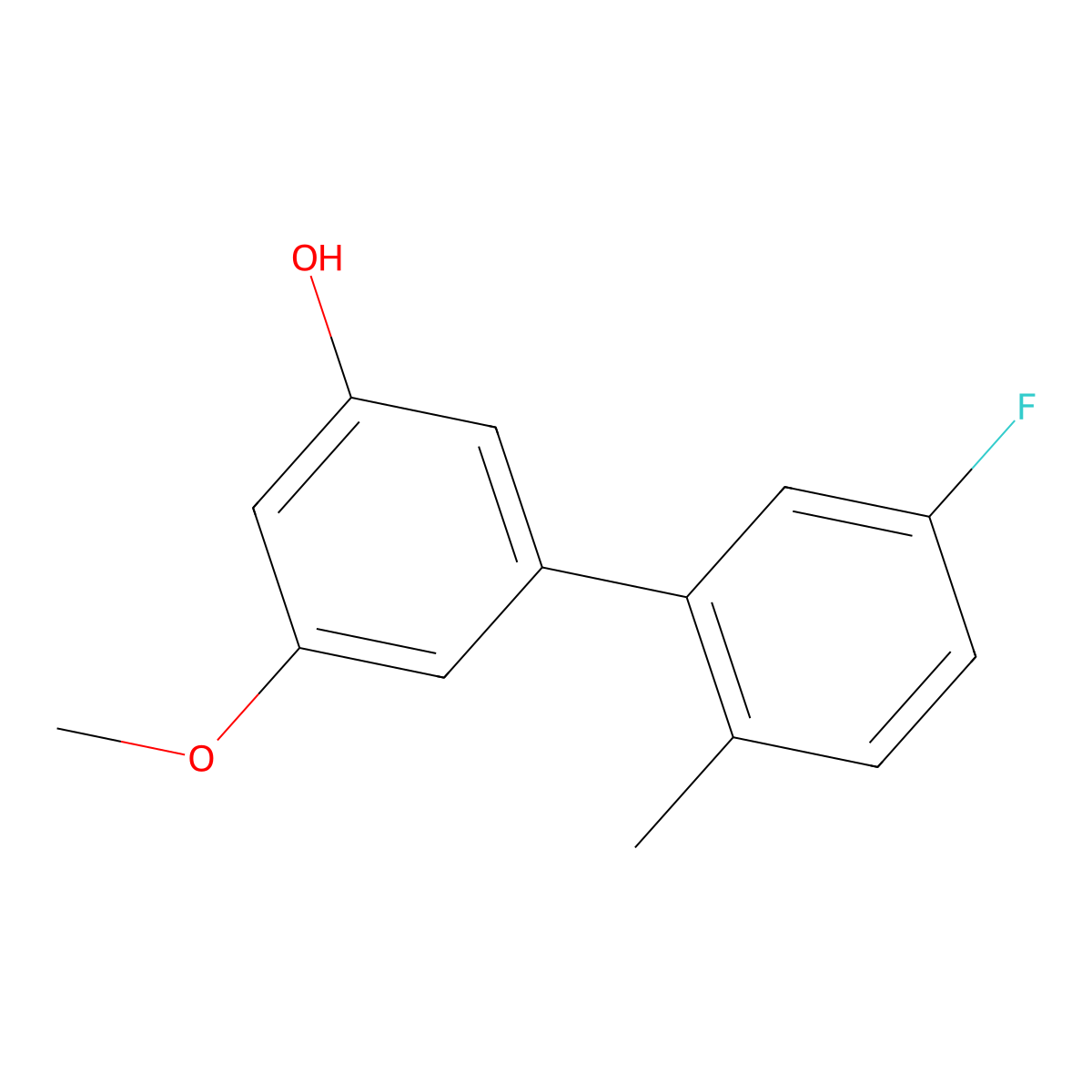 5'-Fluoro-5-methoxy-2'-methyl[1,1'-biphenyl]-3-ol molecular structure, CAS 1261919-58-7