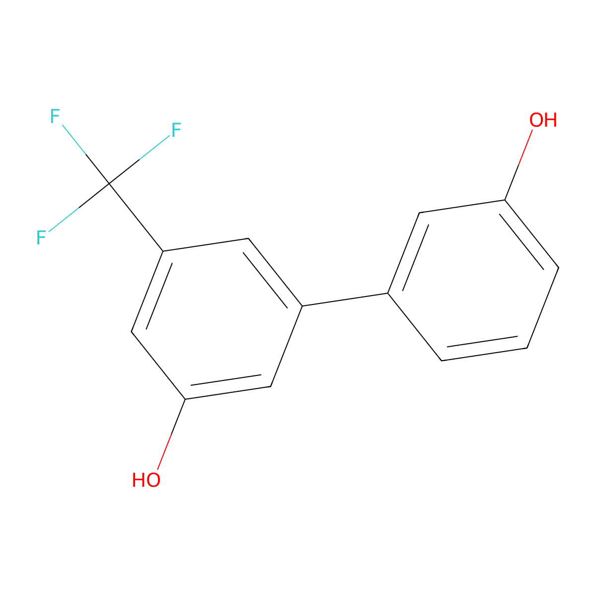5-(3-Hydroxyphenyl)-3-trifluoromethylphenol molecular structure, CAS 1261919-59-8