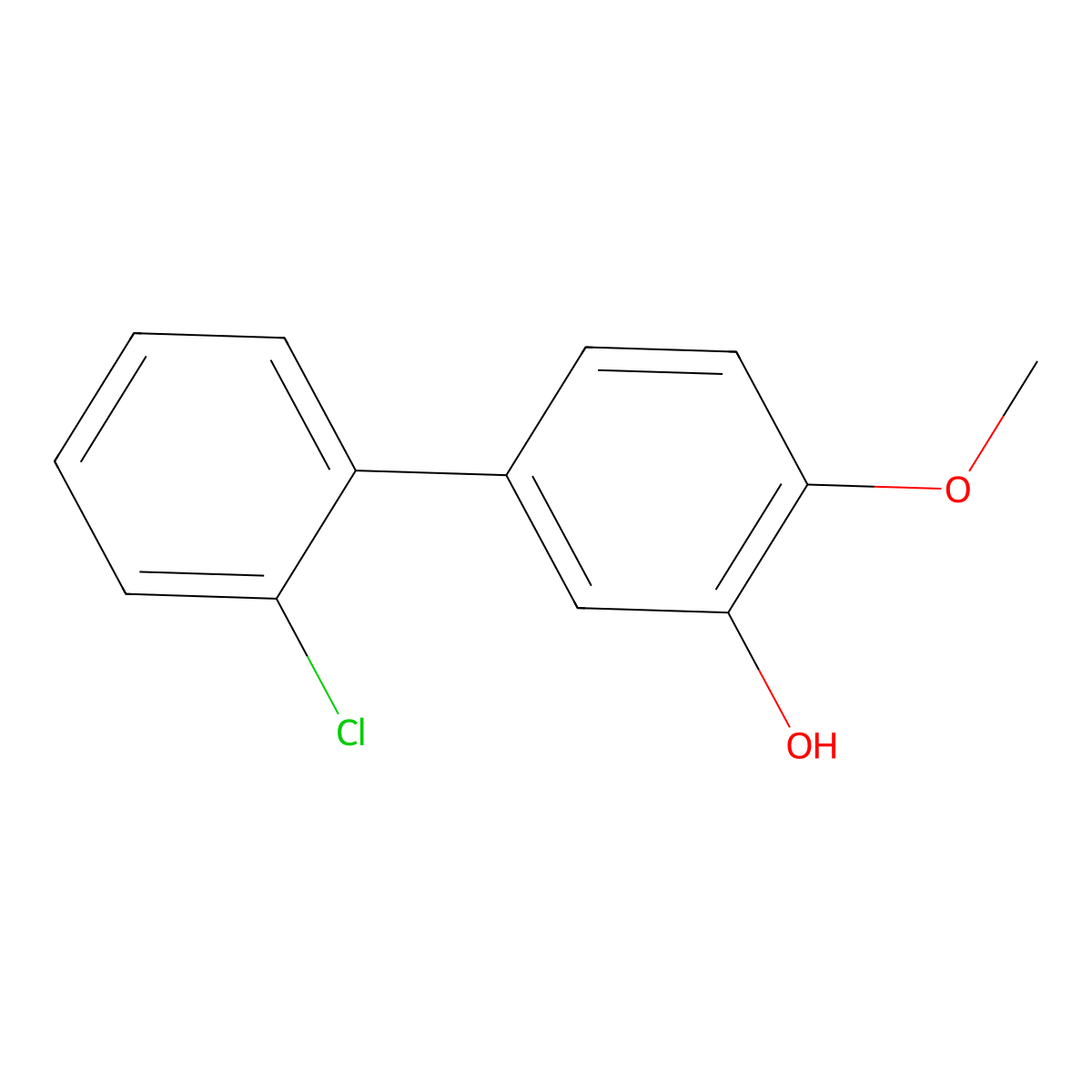 5-(2-Chlorophenyl)-2-methoxyphenol molecular structure, CAS 1261919-69-0