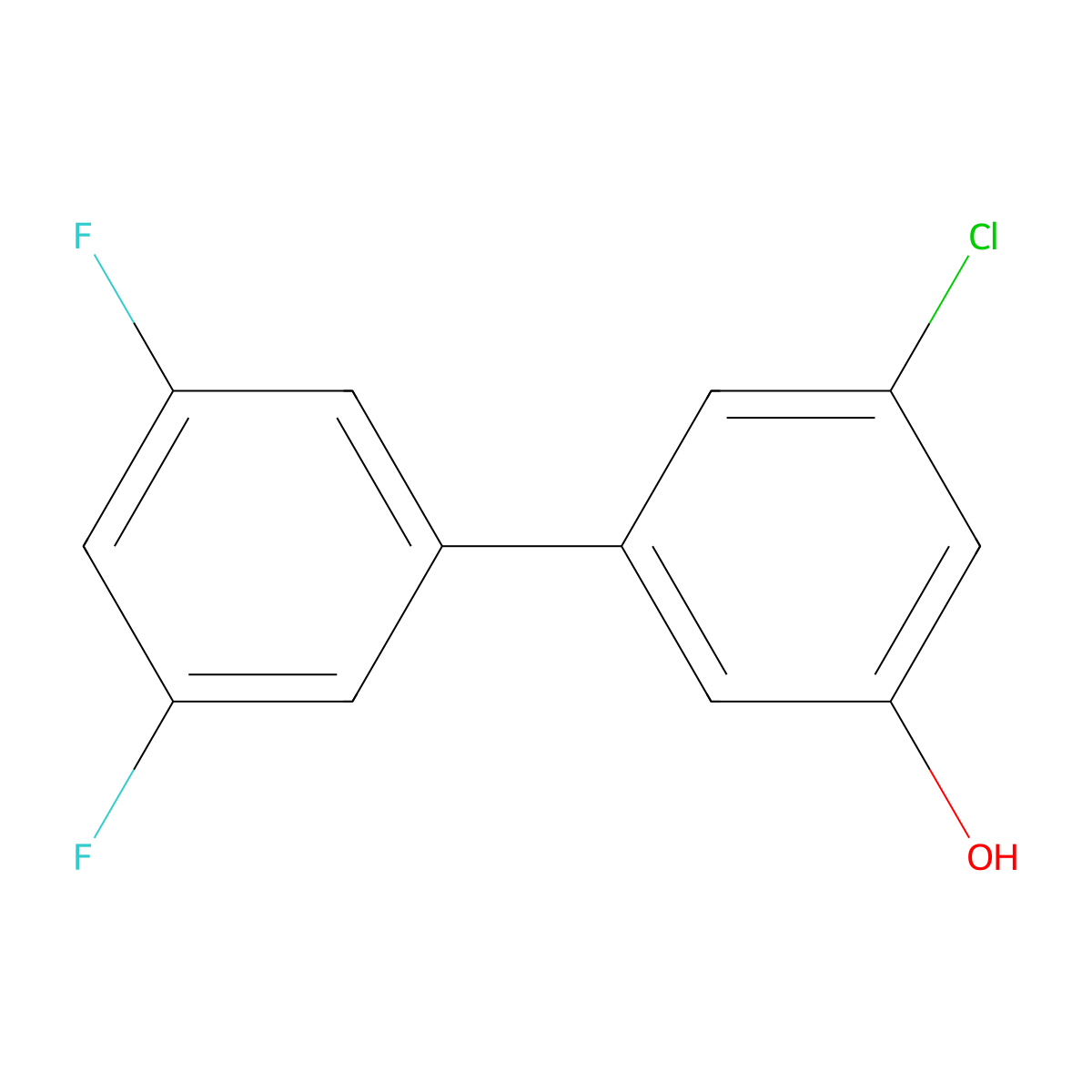 3-Chloro-5-(3,5-difluorophenyl)phenol molecular structure, CAS 1261919-72-5