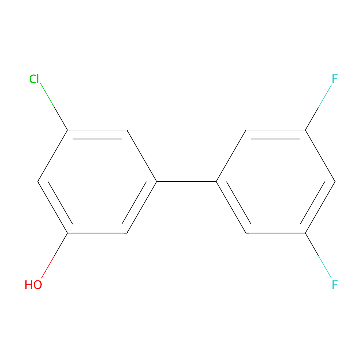3-Chloro-5-(3,5-difluorophenyl)phenol molecular structure, CAS 1261919-72-5