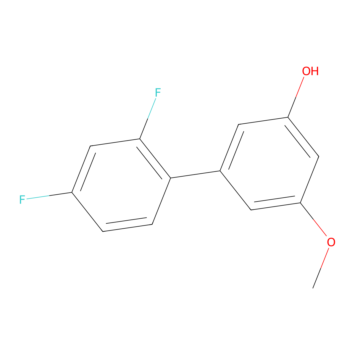 2',4'-Difluoro-5-methoxy[1,1'-biphenyl]-3-ol molecular structure, CAS 1261919-74-7