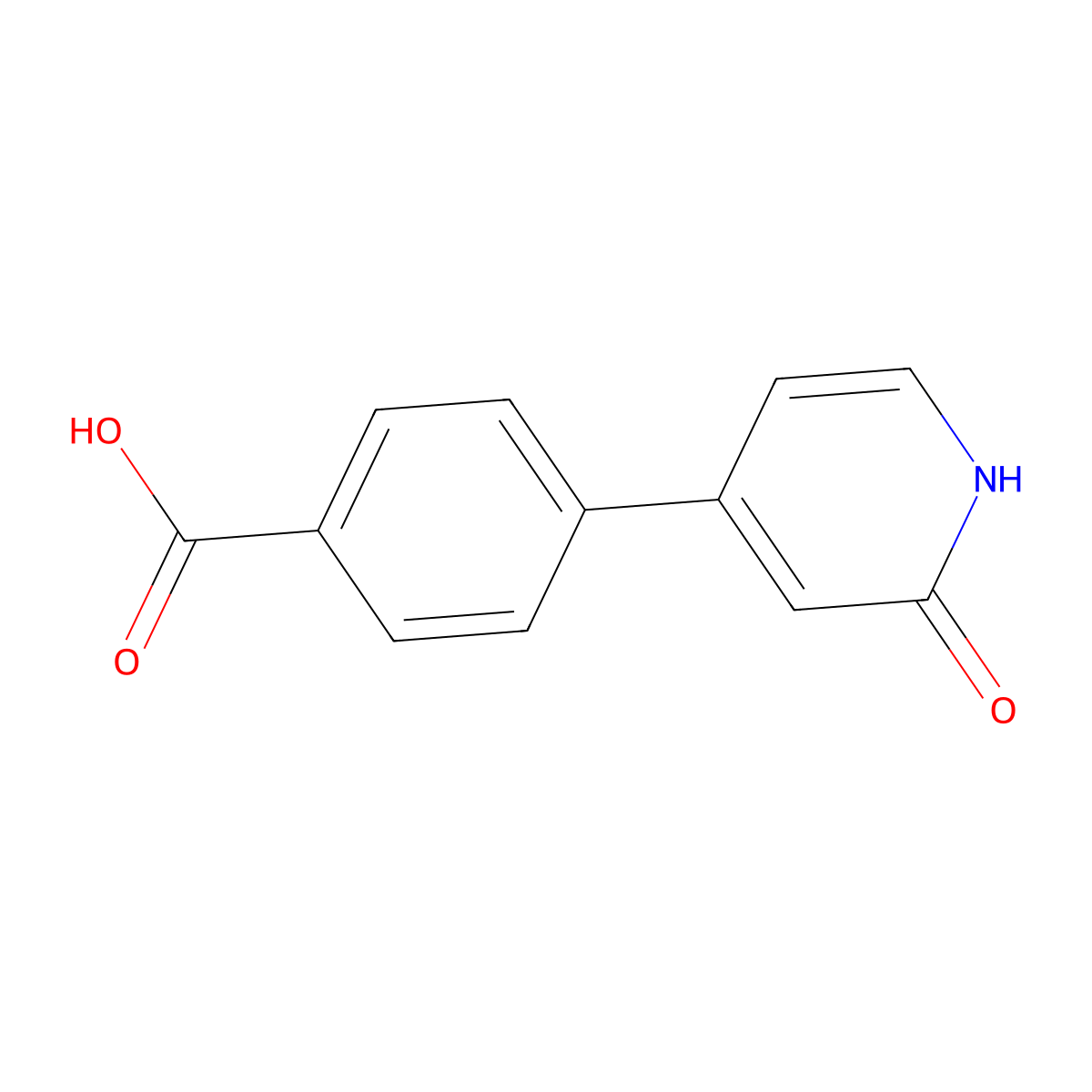 4-(2-Oxo-1,2-dihydropyridin-4-yl)benzoic acid molecular structure, CAS 1261919-81-6