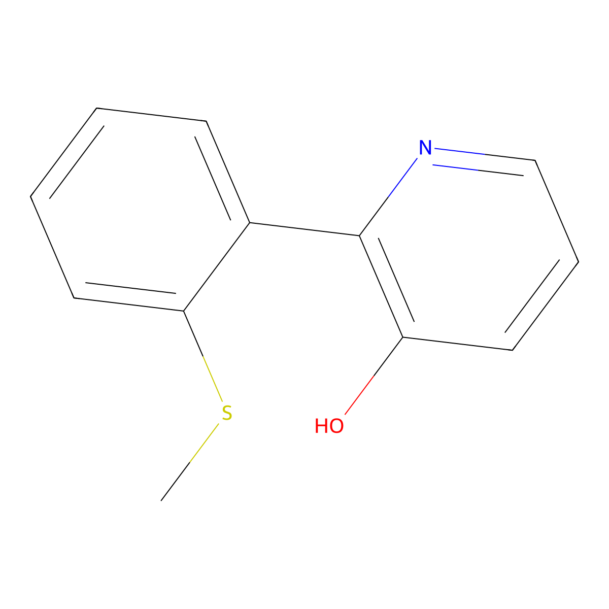 2-(2-(Methylthio)phenyl)pyridin-3-ol molecular structure, CAS 1261919-89-4