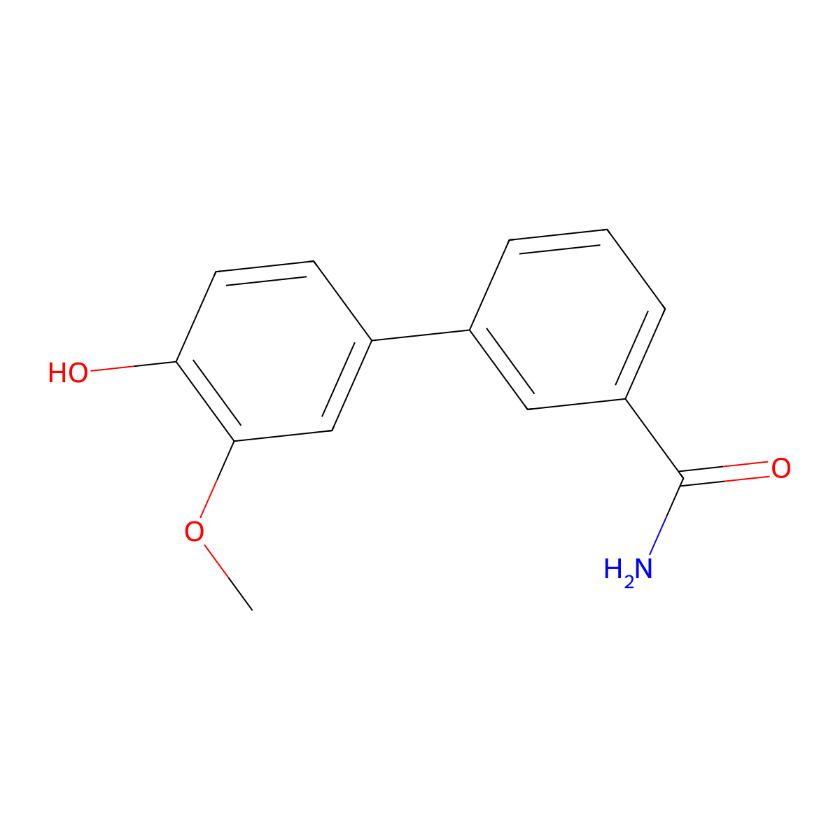 4-(3-Aminocarbonylphenyl)-2-methoxyphenol molecular structure, CAS 1261919-92-9