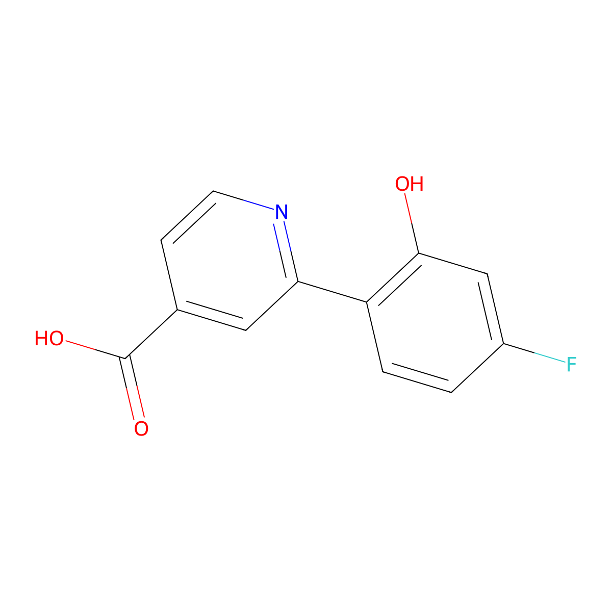 2-(4-Fluoro-2-hydroxyphenyl)isonicotinic acid molecular structure, CAS 1261919-94-1