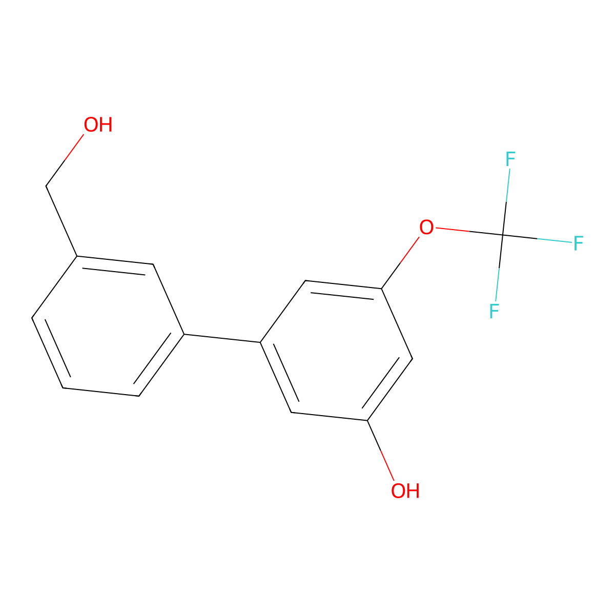 5-(3-Hydroxymethylphenyl)-3-trifluoromethoxyphenol molecular structure, CAS 1261919-95-2