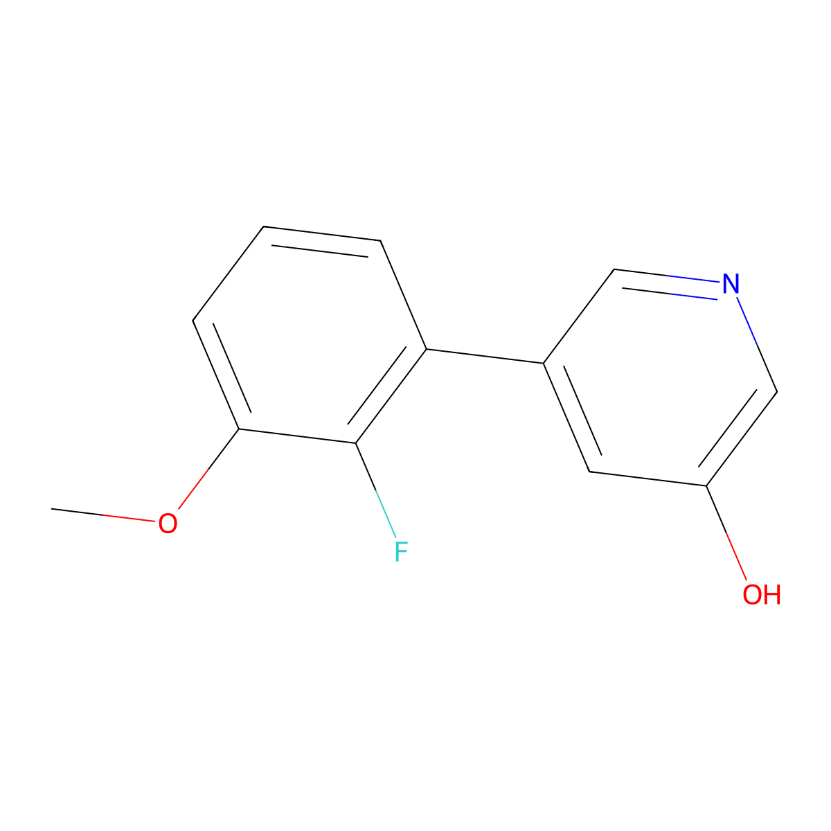 5-(2-Fluoro-3-methoxyphenyl)pyridin-3-ol molecular structure, CAS 1261919-97-4