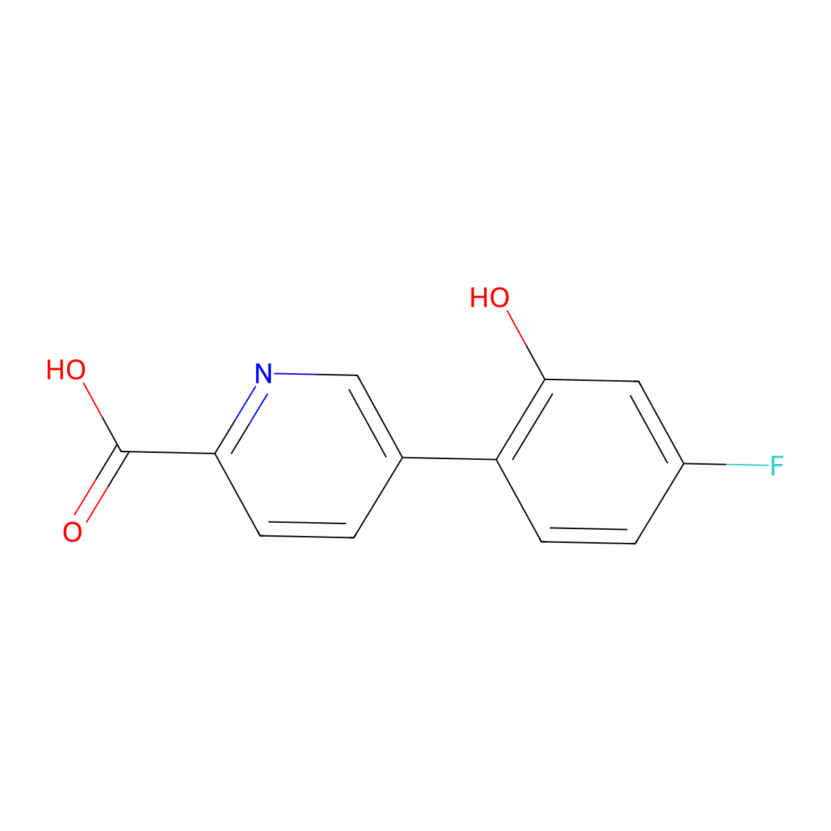 5-(4-Fluoro-2-hydroxyphenyl)picolinic acid molecular structure, CAS 1261919-98-5