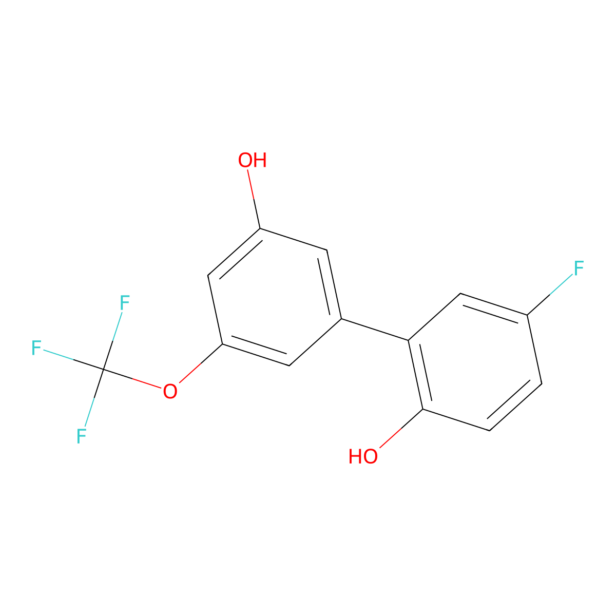 5-(5-Fluoro-2-hydroxyphenyl)-3-trifluoromethoxyphenol molecular structure, CAS 1261920-04-0