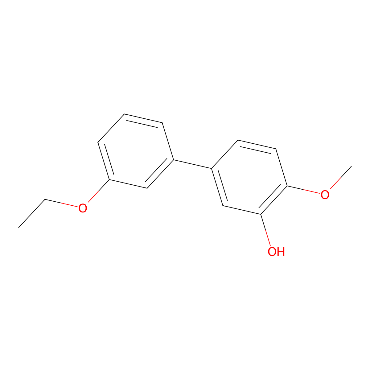 5-(3-Ethoxyphenyl)-2-methoxyphenol molecular structure, CAS 1261920-15-3