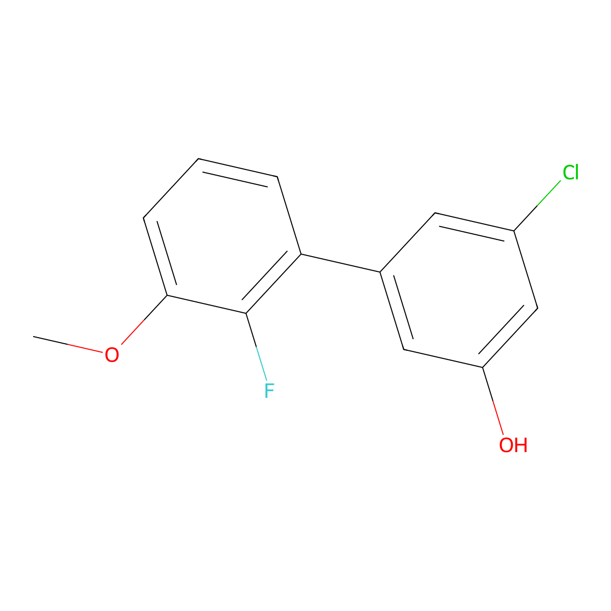 3-Chloro-5-(2-fluoro-3-methoxyphenyl)phenol molecular structure, CAS 1261920-31-3