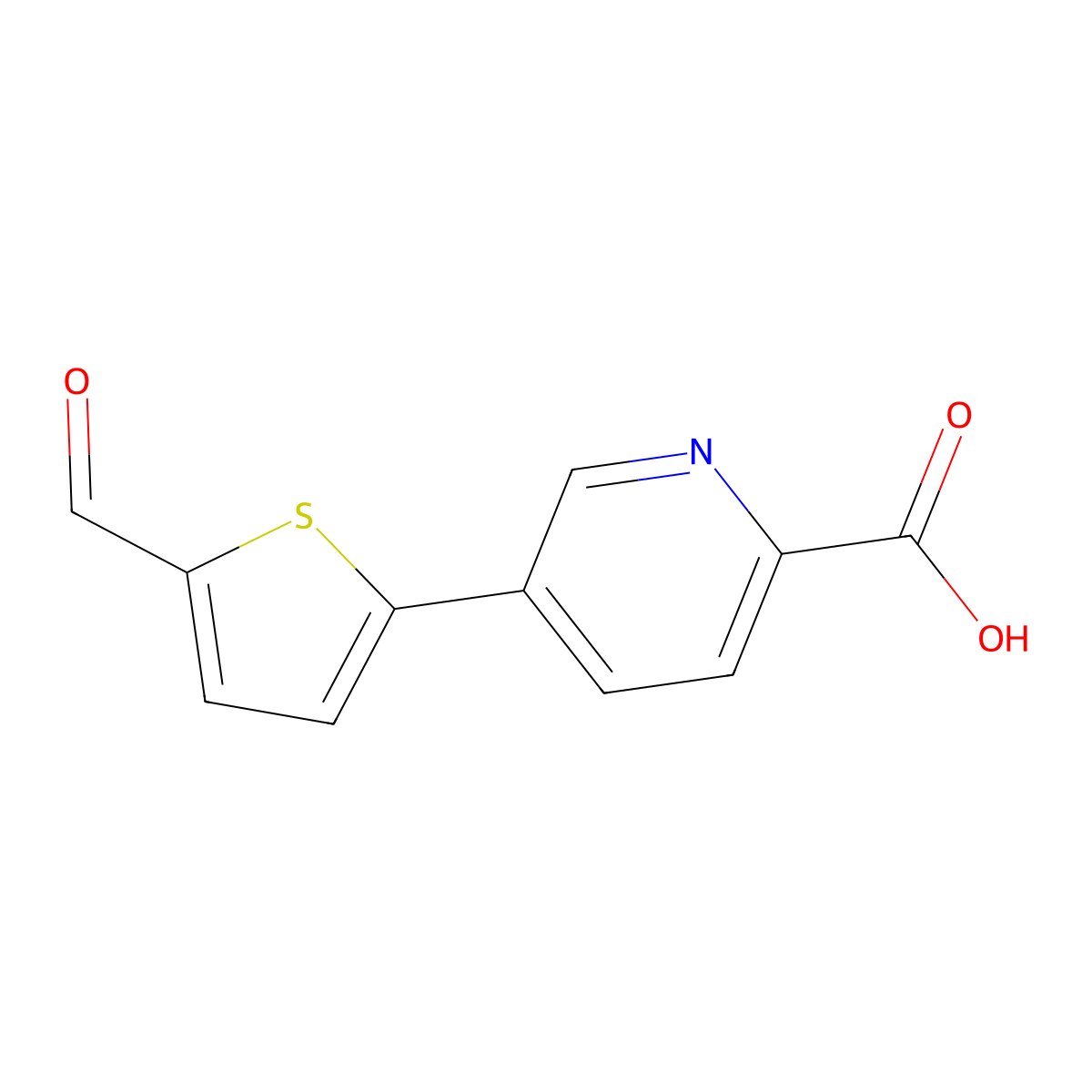 5-(5-Formylthiophen-2-YL)picolinic acid molecular structure, CAS 1261920-33-5