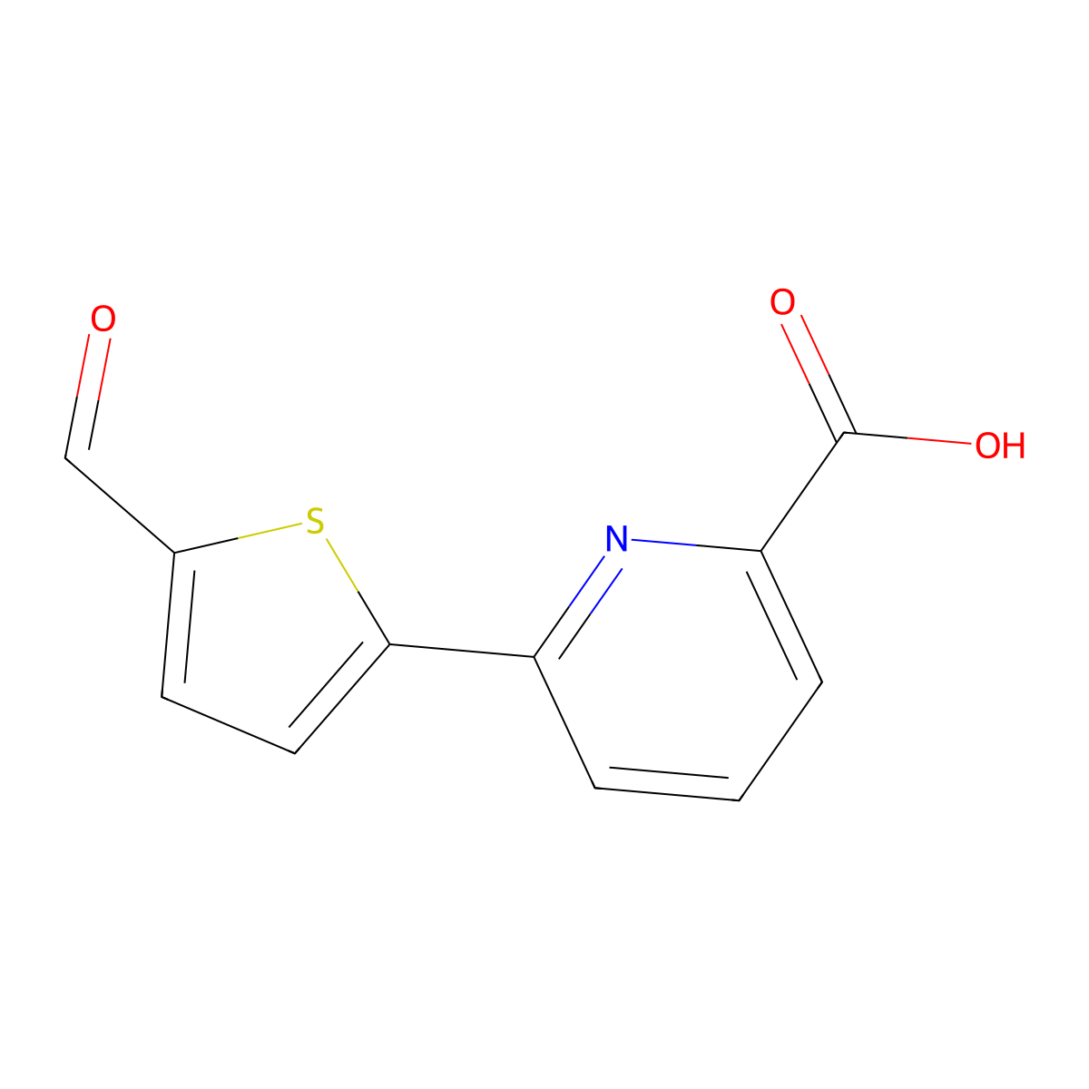 6-(5-Formylthiophen-2-YL)picolinic acid molecular structure, CAS 1261920-37-9