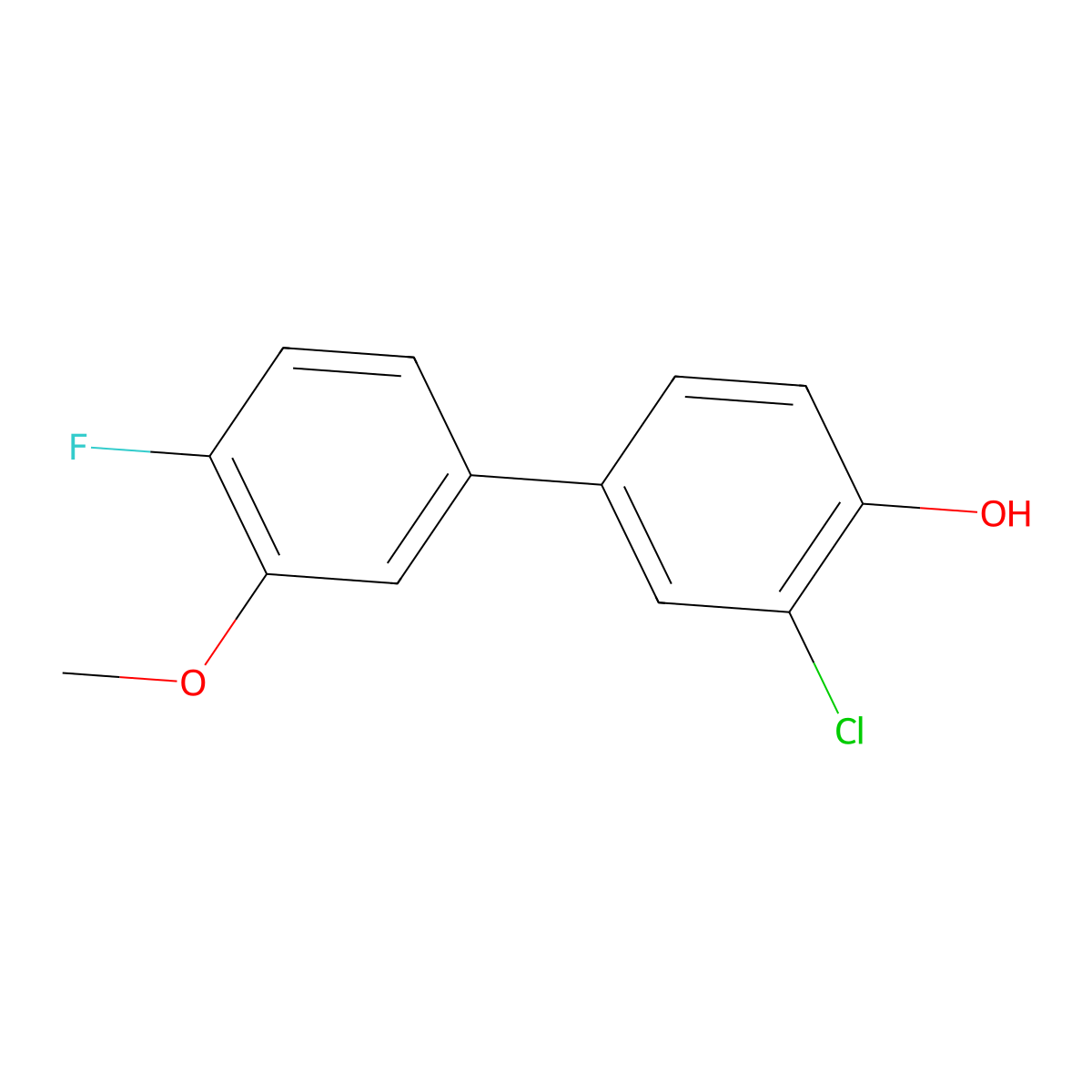 2-Chloro-4-(4-fluoro-3-methoxyphenyl)phenol molecular structure, CAS 1261920-40-4