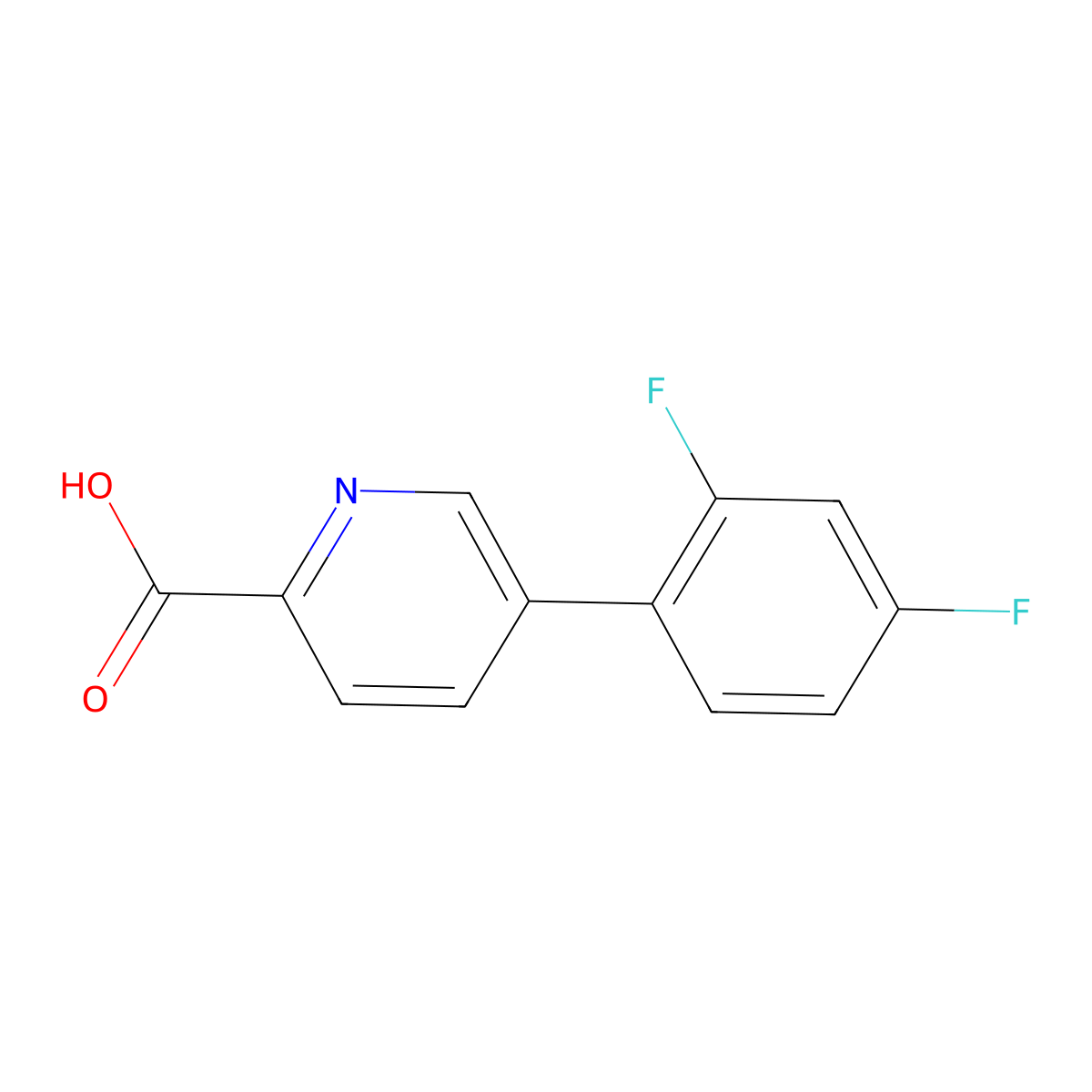 5-(2,4-Difluorophenyl)picolinic acid molecular structure, CAS 1261920-41-5