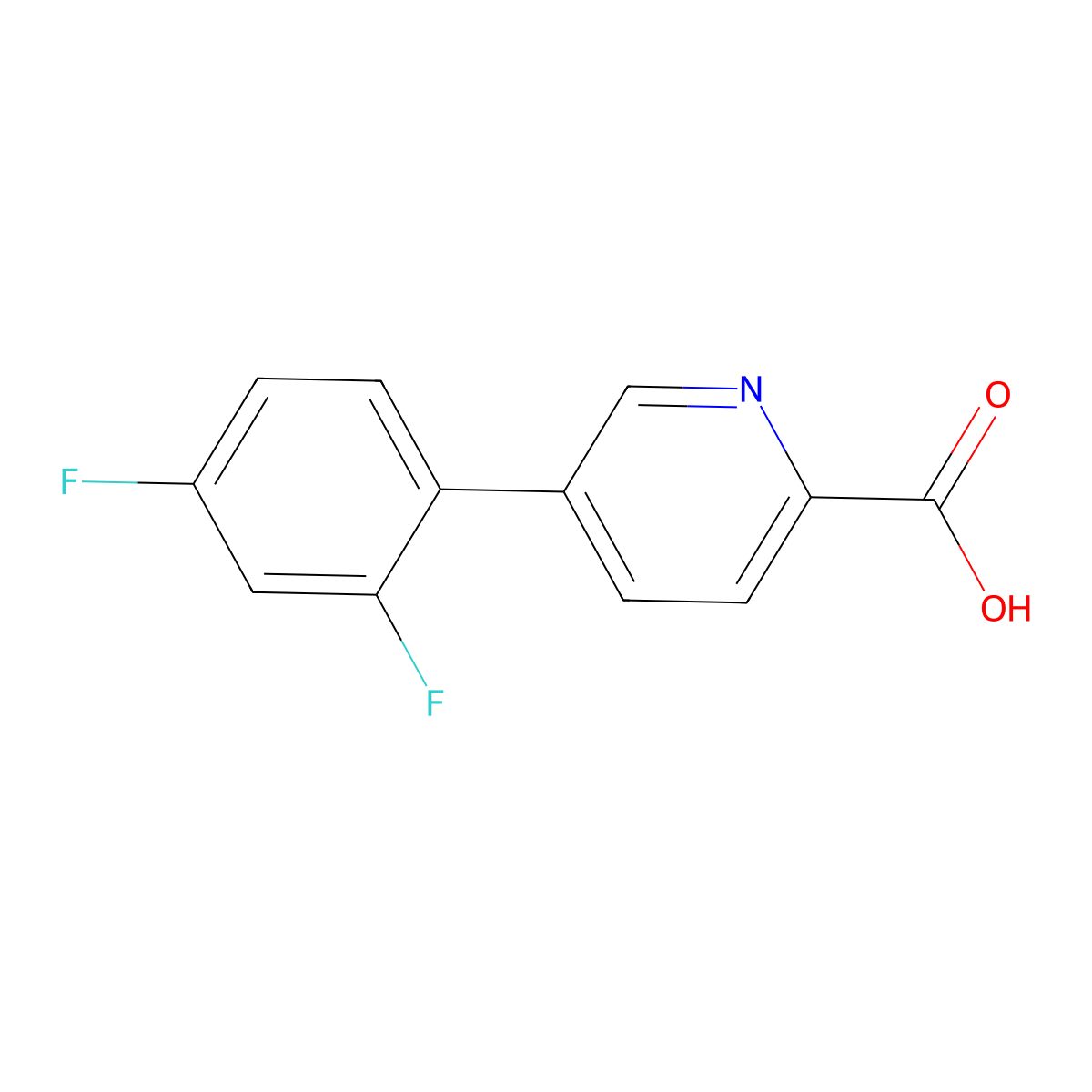 5-(2,4-Difluorophenyl)picolinic acid molecular structure, CAS 1261920-41-5
