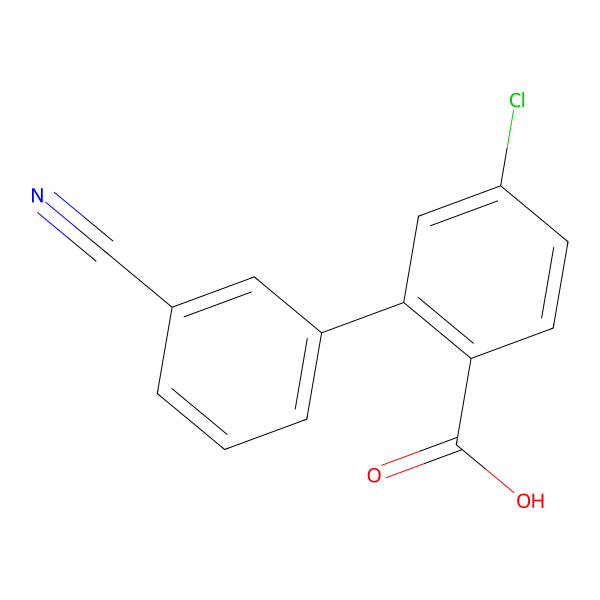 4-Chloro-2-(3-cyanophenyl)benzoic acid molecular structure, CAS 1261920-43-7