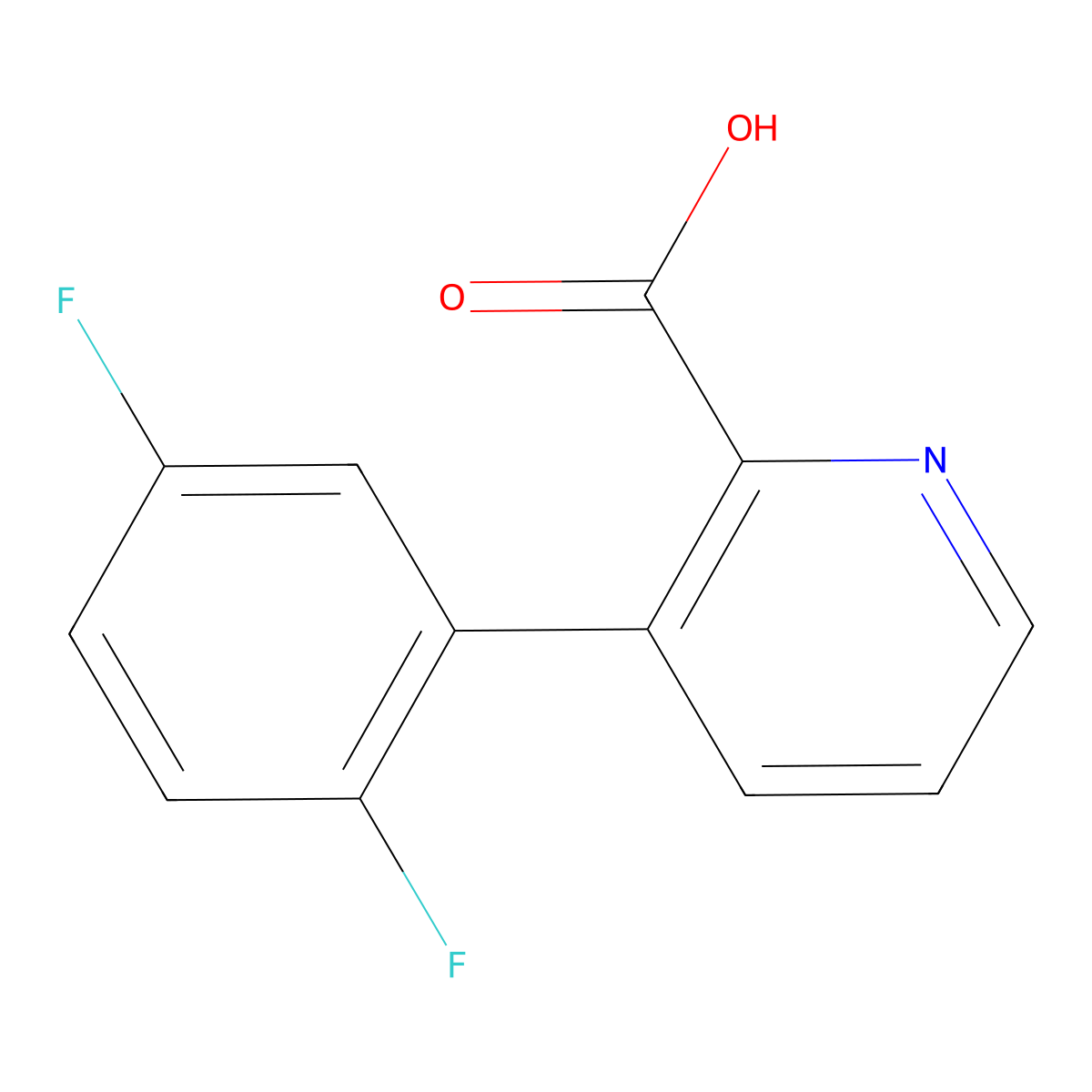 3-(2,5-Difluorophenyl)picolinic acid molecular structure, CAS 1261920-67-5