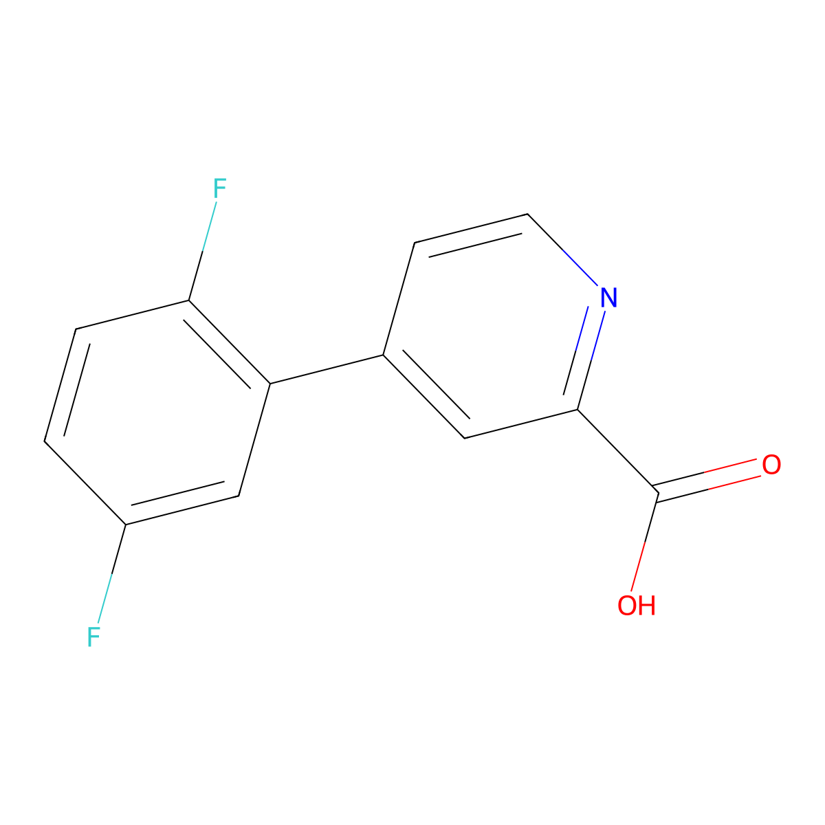 4-(2,5-Difluorophenyl)picolinic acid molecular structure, CAS 1261920-71-1