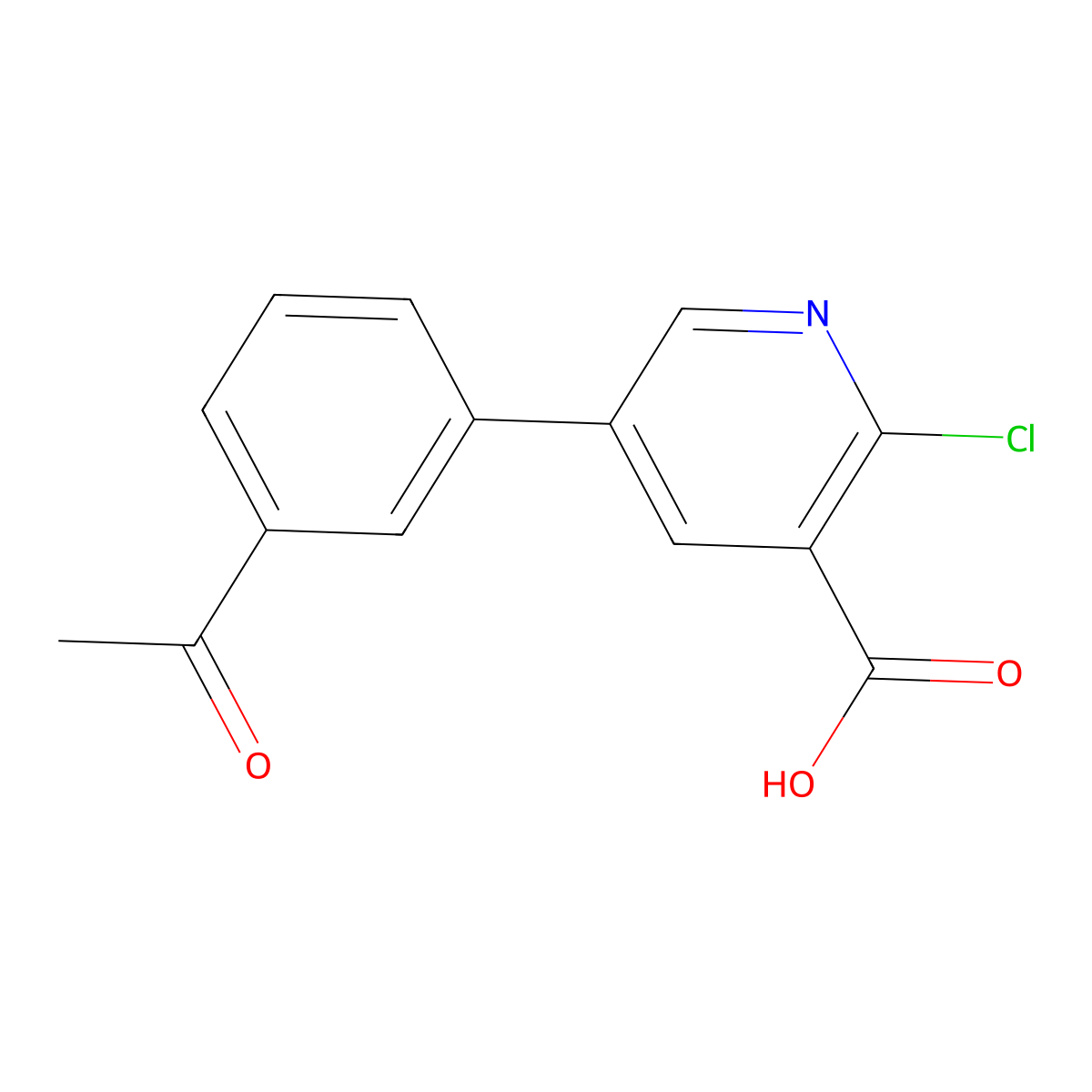 5-(3-Acetylphenyl)-2-chloropyridine-3-carboxylic acid molecular structure, CAS 1261920-82-4