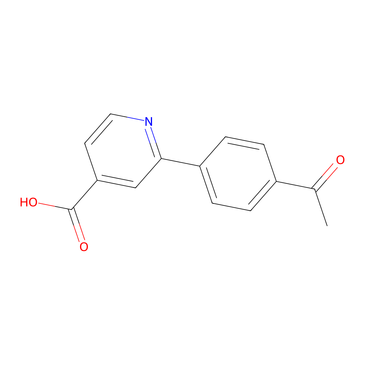 2-(4-Acetylphenyl)isonicotinic acid molecular structure, CAS 1261920-88-0