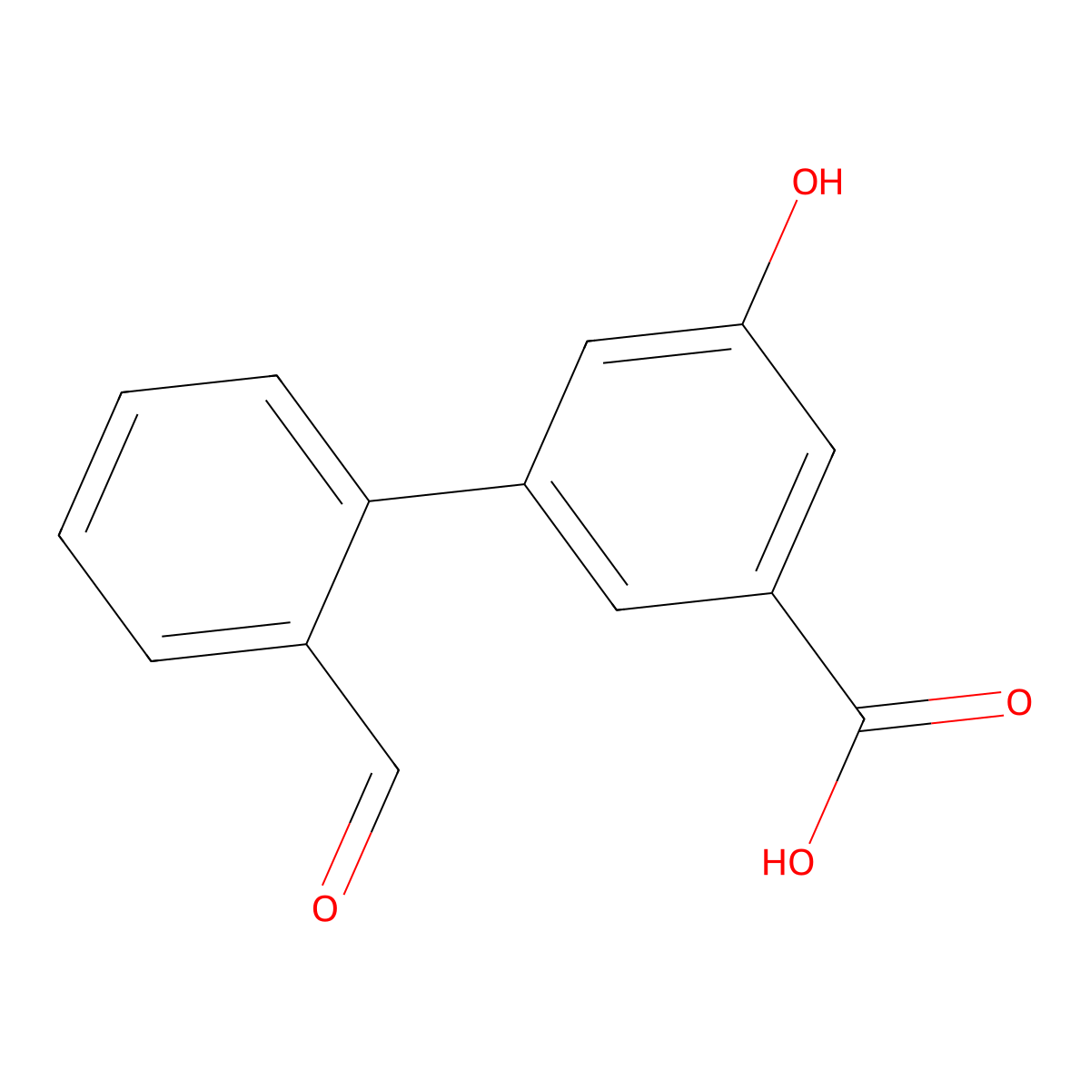 3-(2-Formylphenyl)-5-hydroxybenzoic acid molecular structure, CAS 1261920-95-9