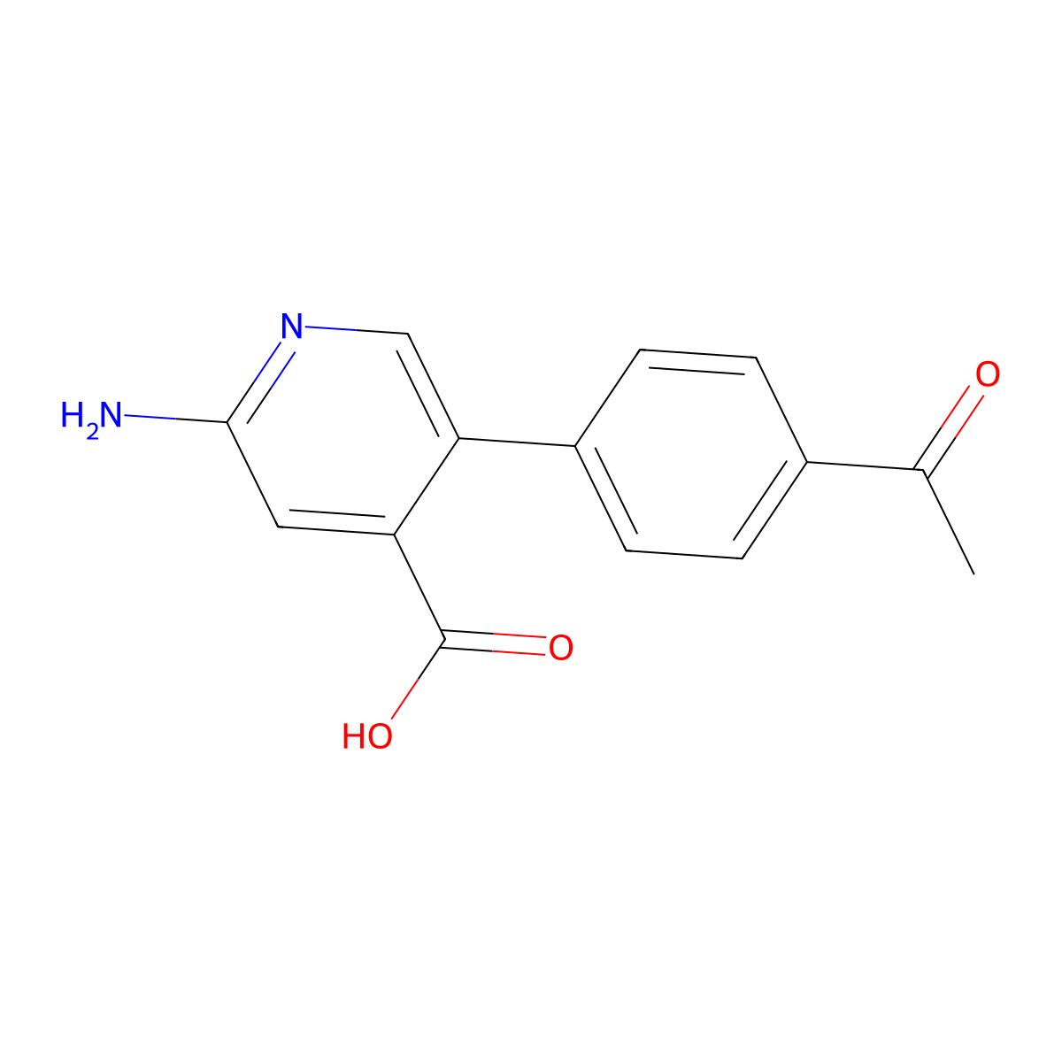 5-(4-Acetylphenyl)-2-aminopyridine-4-carboxylic acid molecular structure, CAS 1261920-96-0