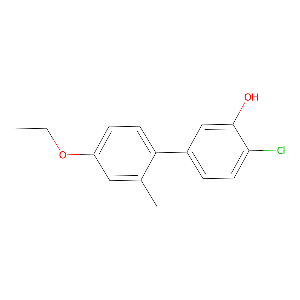 2-Chloro-5-(4-ethoxy-2-methylphenyl)phenol molecular structure, CAS 1261920-98-2