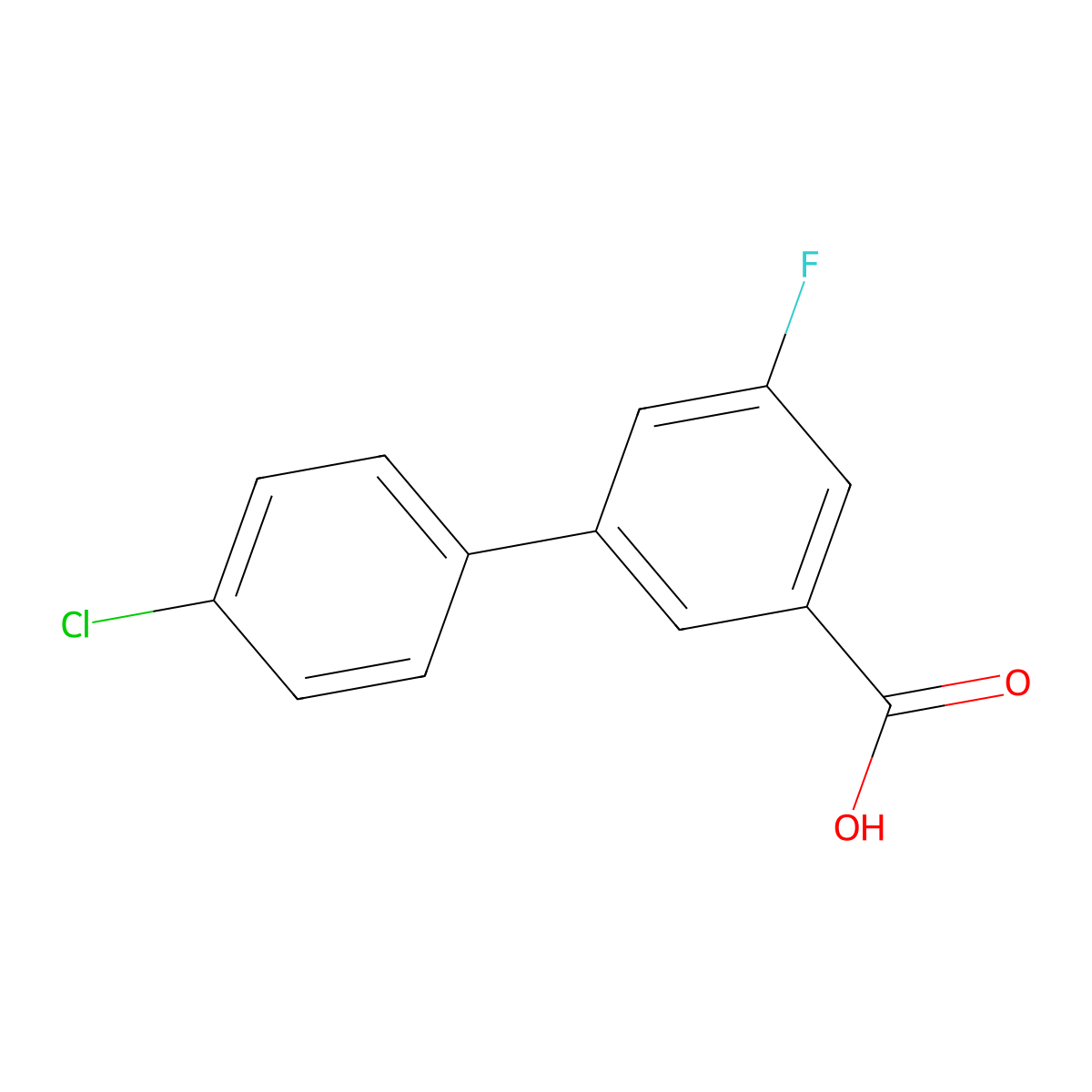 3-(4-Chlorophenyl)-5-fluorobenzoic acid molecular structure, CAS 1261920-99-3
