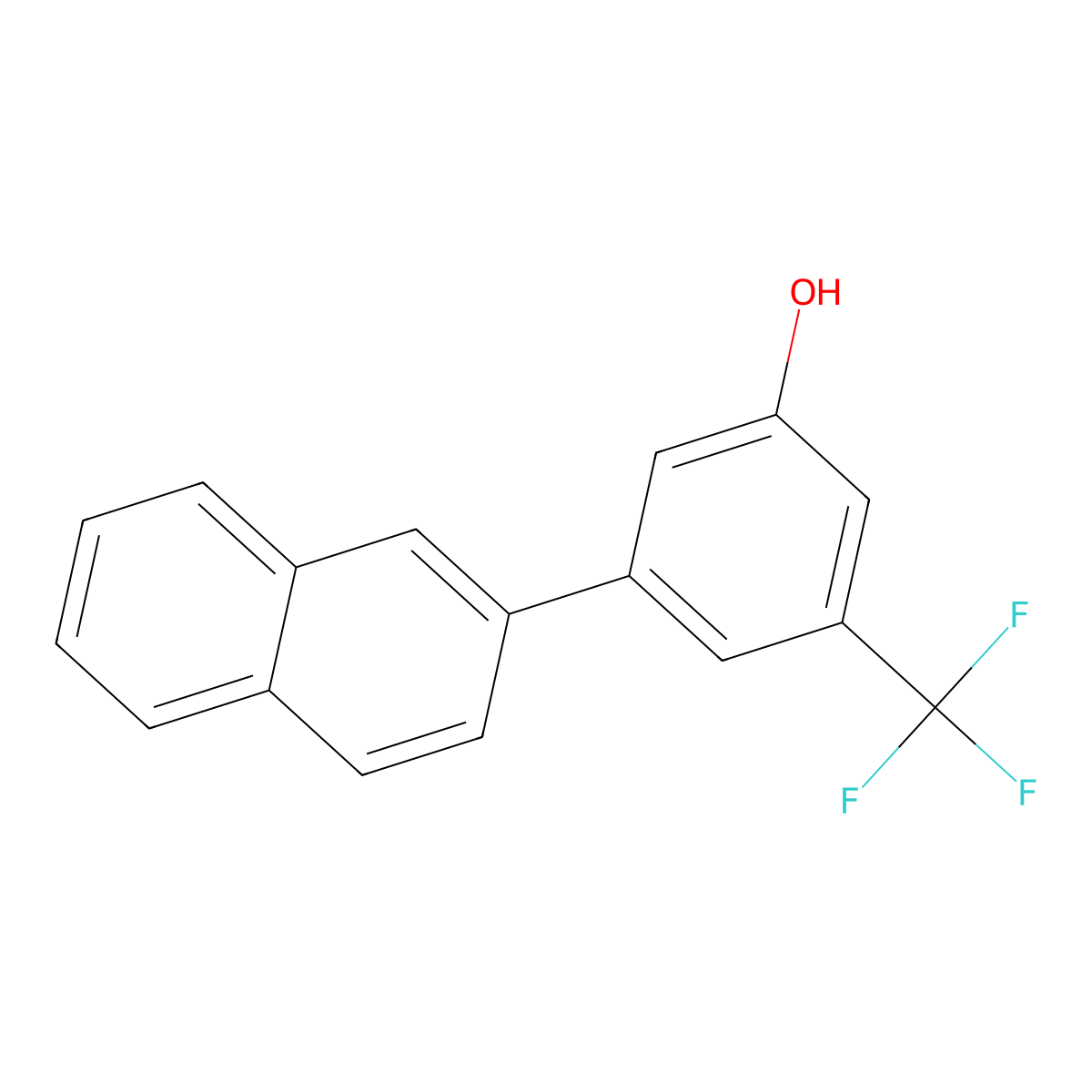 3-(Naphthalen-2-yl)-5-(trifluoromethyl)phenol molecular structure, CAS 1261921-00-9