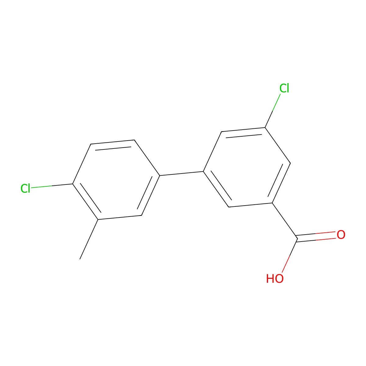 5-Chloro-3-(4-chloro-3-methylphenyl)benzoic acid molecular structure, CAS 1261921-01-0