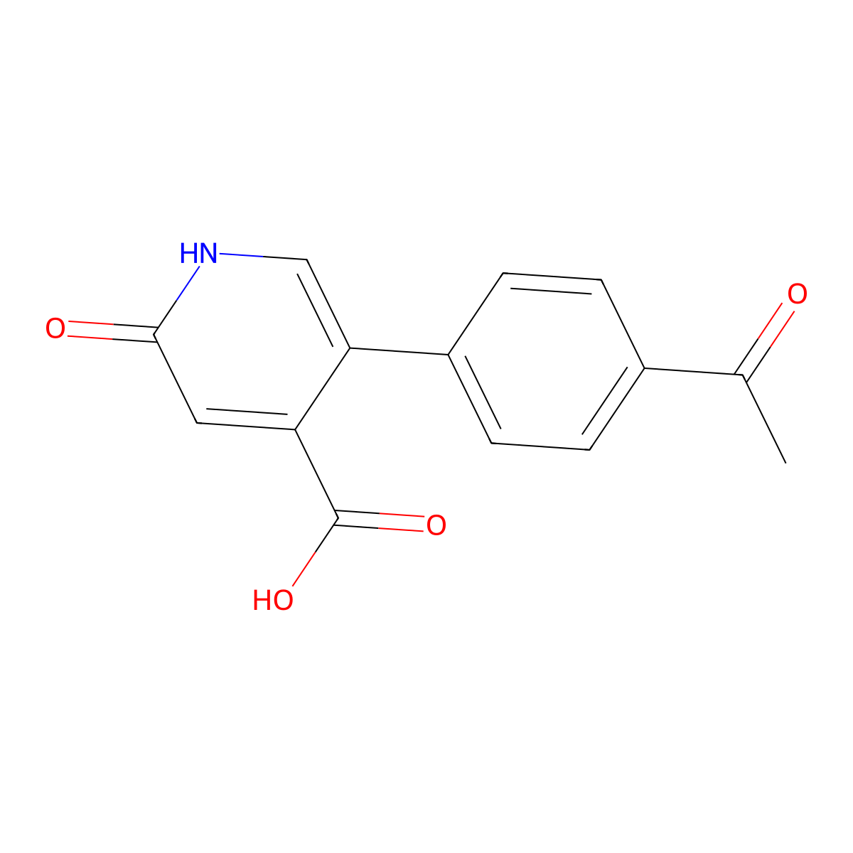 5-(4-Acetylphenyl)-2-hydroxyisonicotinic acid molecular structure, CAS 1261921-02-1