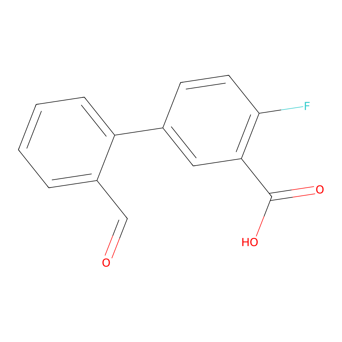 2-Fluoro-5-(2-formylphenyl)benzoic acid molecular structure, CAS 1261921-04-3