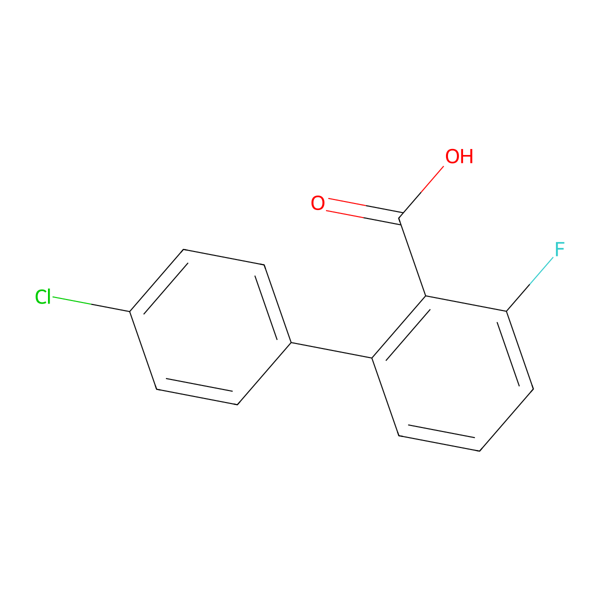 2-(4-Chlorophenyl)-6-fluorobenzoic acid molecular structure, CAS 1261921-07-6