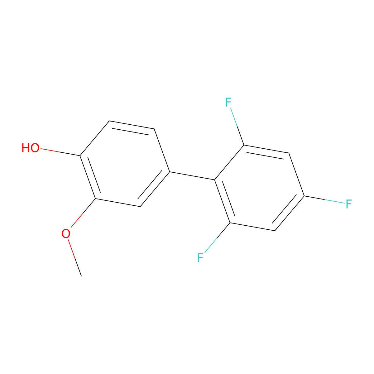 2-Methoxy-4-(2,4,6-trifluorophenyl)phenol molecular structure, CAS 1261921-10-1