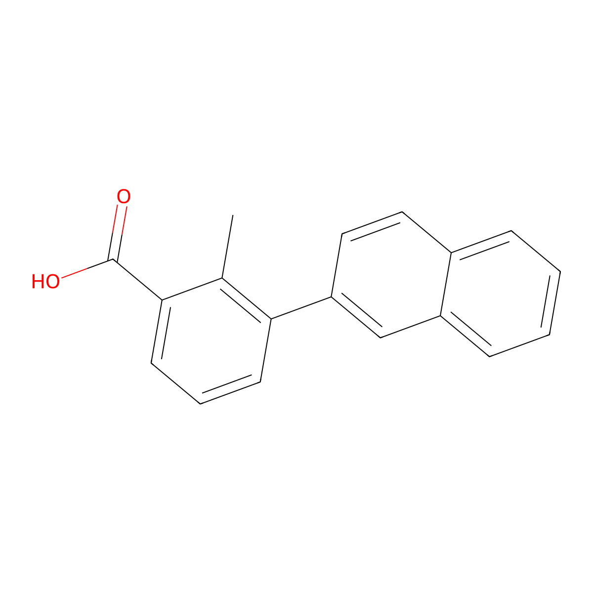 2-Methyl-3-(naphthalen-2-YL)benzoic acid molecular structure, CAS 1261921-12-3