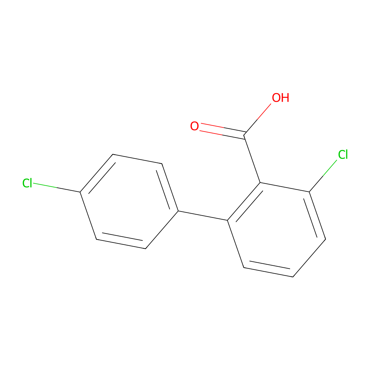 6-Chloro-2-(4-chlorophenyl)benzoic acid molecular structure, CAS 1261921-15-6