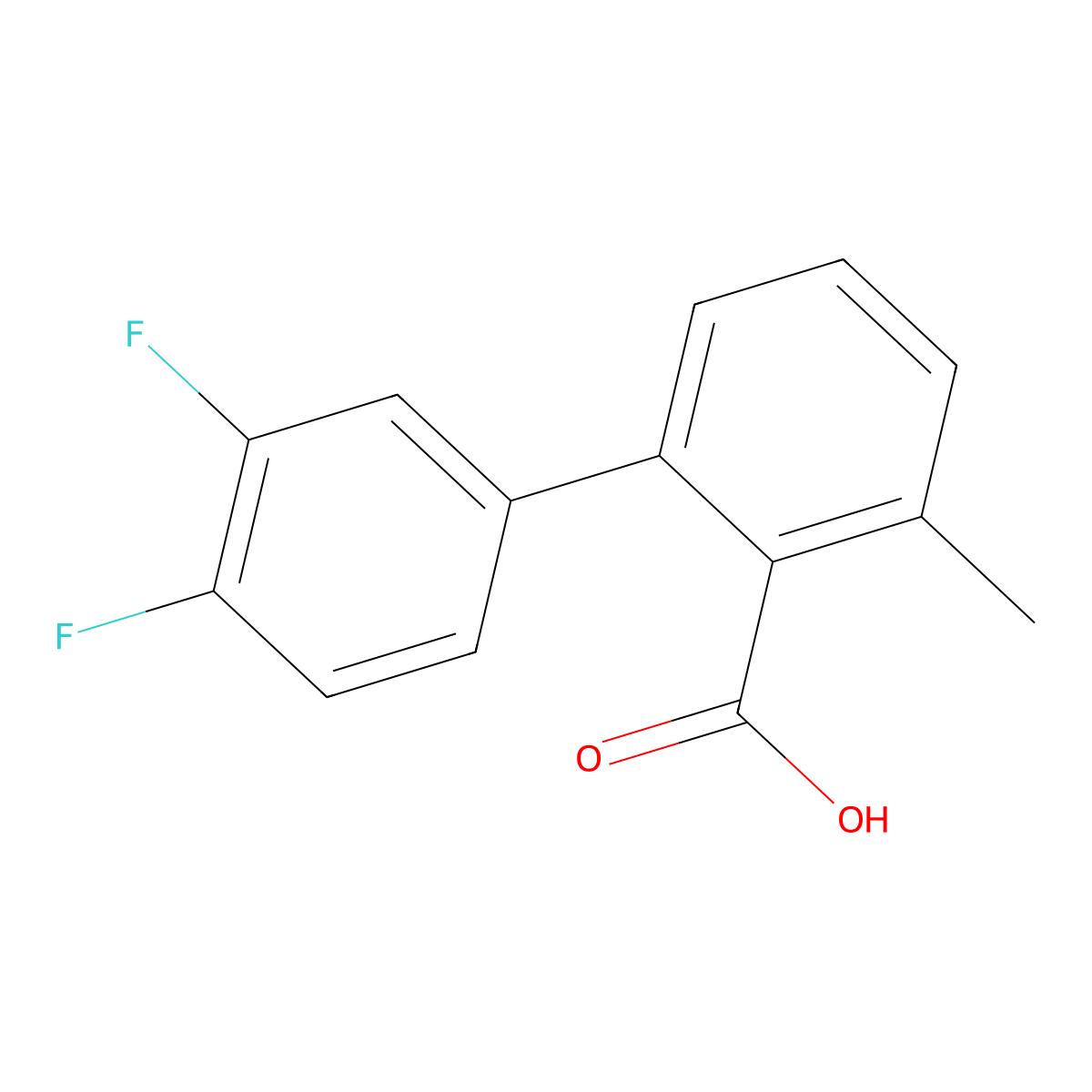 2-(3,4-Difluorophenyl)-6-methylbenzoic acid molecular structure, CAS 1261921-29-2