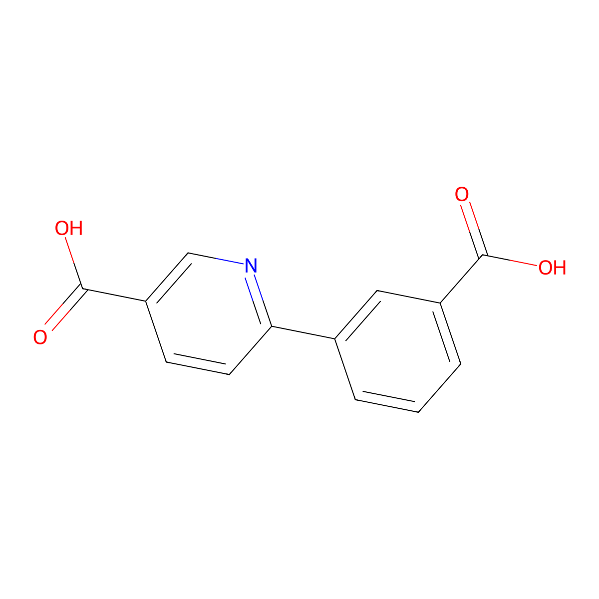 6-(3-Carboxyphenyl)pyridine-3-carboxylic acid molecular structure, CAS 1261921-35-0