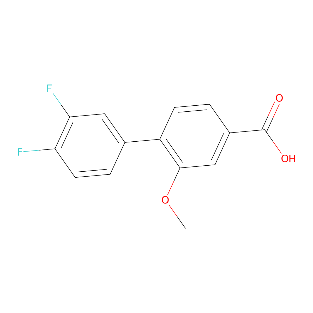 4-(3,4-Difluorophenyl)-3-methoxybenzoic acid molecular structure, CAS 1261921-46-3