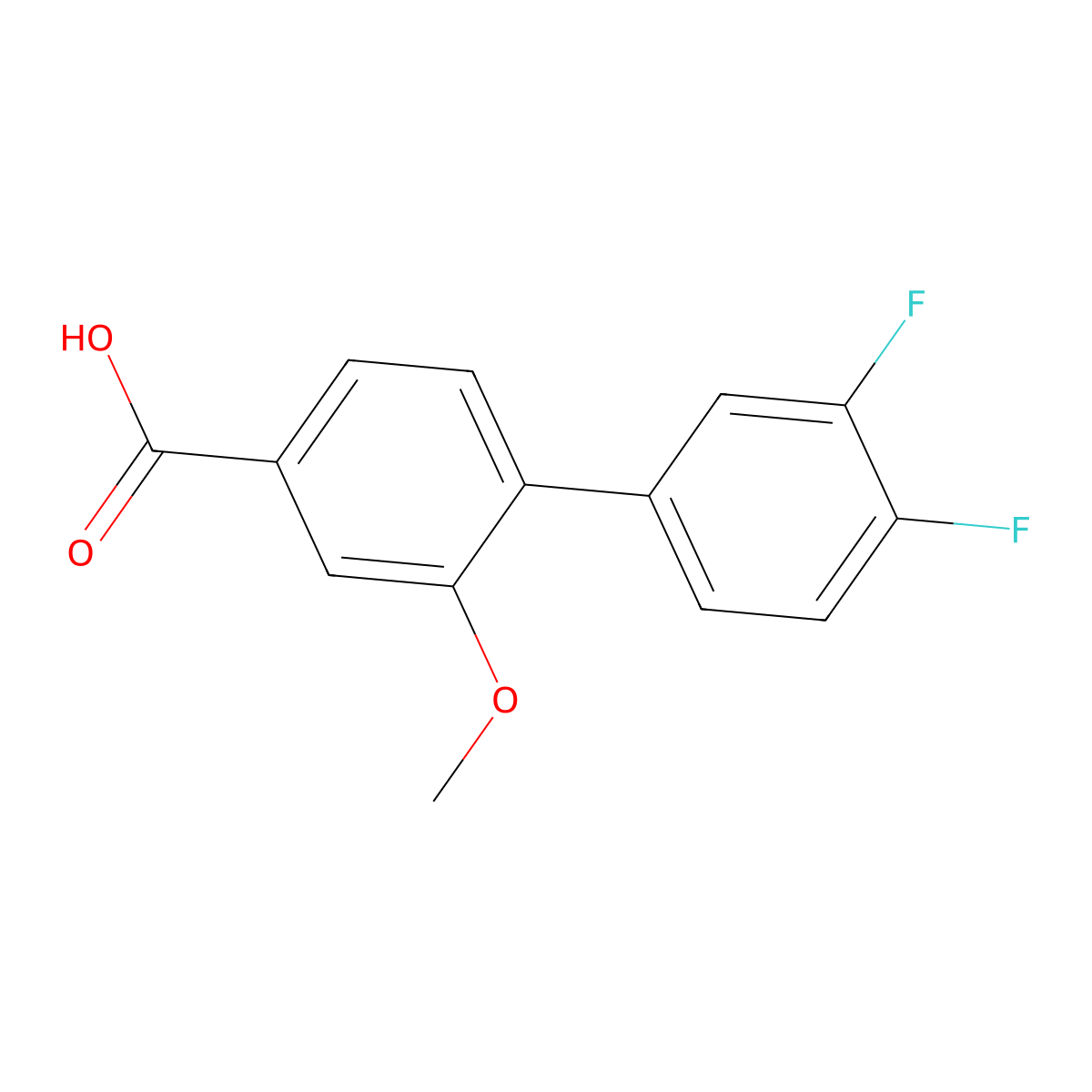 4-(3,4-Difluorophenyl)-3-methoxybenzoic acid molecular structure, CAS 1261921-46-3